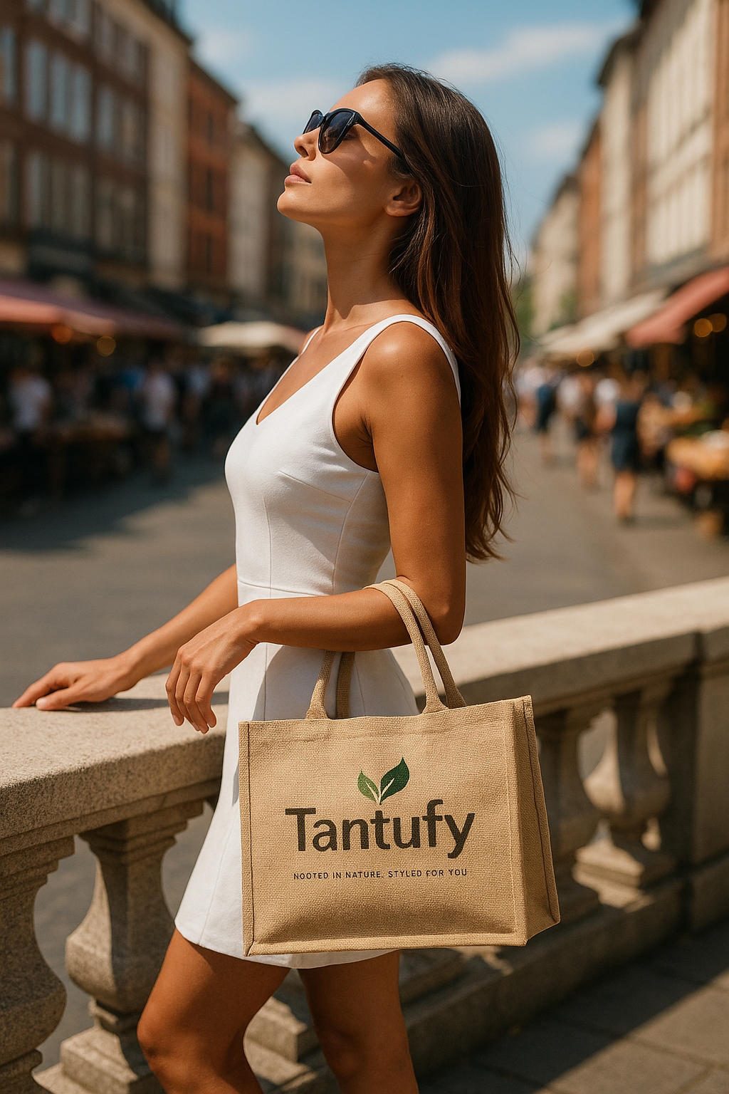 TantuFy Eco-Friendly Reusable Jute Shopping Bag with Zipper | Multipurpose Tote for Grocery, Travel & Daily Use | Durable, Stylish & Sustainable - 1 Nos